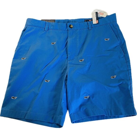 Vineyard Vines Other - Vineyard Vines Shorts Men 36 Blue Breaker Chino Khaki Whale Cotton Nwt